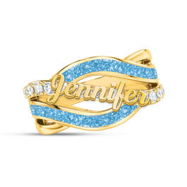 Golden Swirl Birthstone Ring 12672 0010 c march