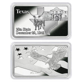 America the Beautiful Silver Plated Ingot Collection 11985 0014 zr TX