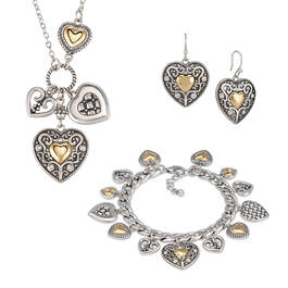 The Enchanted Heart Charm Bracelet with FREE Matching Pendant Earrings 11847 0012 a main