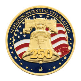 USA250 Gold Plated Deluxe 3 Inch Bas Relief Commem 12932 0016 c coin reverse