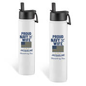 The Personalized Military Wife Insulated Water Bottle Duo 12782 0124 b navy