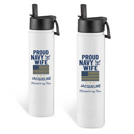 The Personalized Military Wife Insulated Water Bottle Duo 12782 0124 b navy