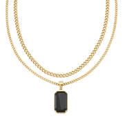 Black Onyx Pendant with FREE 22 Curb Link Chain 12571 0012 a main
