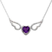 Amethyst Diamond Angel Wing Pendant 11142 0782 a main
