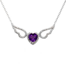 Amethyst Diamond Angel Wing Pendant 11142 0782 a main