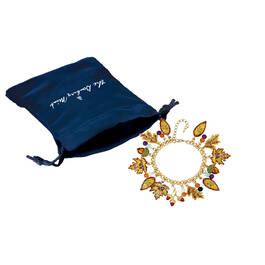 Autumn Leaves Crystal Charm Bracelet 12044 0011 g gift pouch