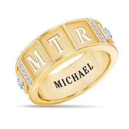 Personalized Birthstone Initials Ring 11010 0013 e april