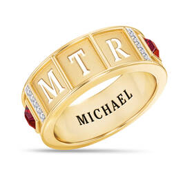 Personalized Birthstone Initials Ring 11010 0013 h july