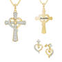 Heart of Faith Personalized Diamond Cross Pendant with FREE Matching Earrings 12242 0011 a main