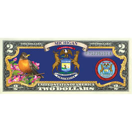 State Bird and Flower Enhanced $2 Bill Collection 11346 0026 a Michigan
