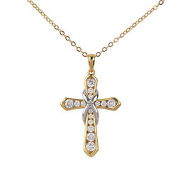 The Lords Prayer Diamond Cross Necklace 12799 0018 a main