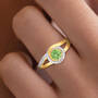 Genuine Peridot & Diamond Swirl Ring, August Birthstone Diamond Swirl Ring 11760 0080 m model