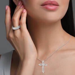 Divine Brillance Personalized Ring and Cross Pendant Set 12154 0017 m model