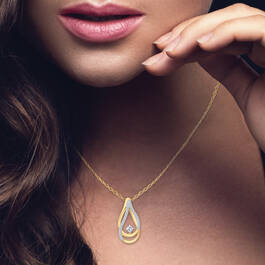 Diamond Embrace 14kt Gold Drop Pendant 11011 0012 m model