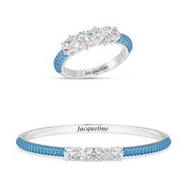 Brilliant Birthstone Bangle with Free Matching Ring 12683 0017 l december