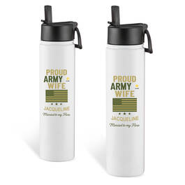 The Personalized Military Wife Insulated Water Bottle Duo 12782 0124 a main