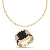 Midnight Valor Onyx Ring with FREE Matching Chain 12656 0010 a main