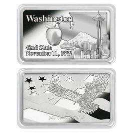 America the Beautiful Silver Plated Ingot Collection 11985 0014 zv WA