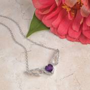 Love Heart Amethyst & Diamond Angel Wing Pendant 11142 0782 m lifestyle