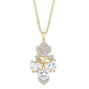 Golden Rose Triple Heart Necklace 12763 0010 a main