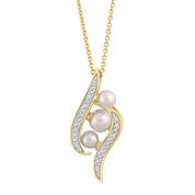 My Granddaughter I Will Always Love You Pearl and Diamond Journey Pendant 10880 0012 b front