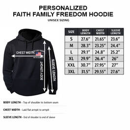 Faith Family Freedom Hoodie 12734 0016 q size chart