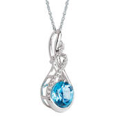 Shimmering Sea Blue Topaz Pendant 12475 0019 b side