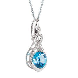 Shimmering Sea Blue Topaz Pendant 12475 0019 b side
