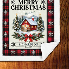 The Personalized Family Christmas Sherpa Blanket 12874 0016 b closeup