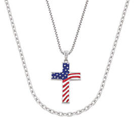 Personalized Diamond Freedom Cross Patriotic Set 13021 0016 a main