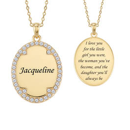 Forever My Daughter Golden Pendant Set 12940 0016 d teardrop necklace