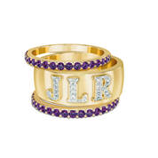 Brilliant Trio Birthstone Diamond Ring Set 12595 0014 b february