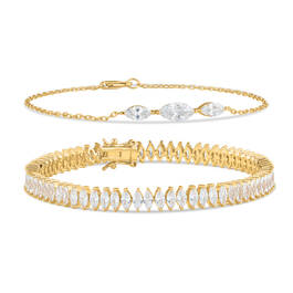 Magnificent Marquise 18 Carat Tennis Bracelet with FREE Matching Bracelet 12026 0013 a main