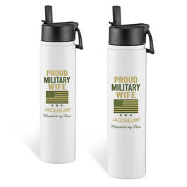 The Personalized Military Wife Insulated Water Bottle Duo 12782 0124 e military