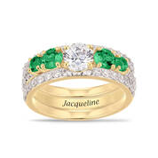 Personalized Genuine Birthstone Ring Set 12549 0011 e may