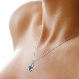 True Blue Sapphire and Diamond 14kt Gold Pendant 12033 0014 m model