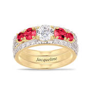Personalized Genuine Birthstone Ring Set 12549 0011 f july