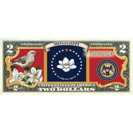 State Bird and Flower Enhanced $2 Bill Collection 11346 0026 a Mississippi