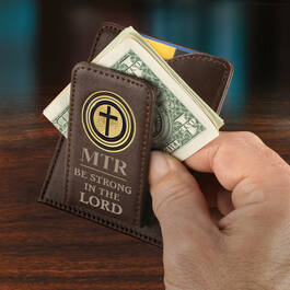 Be Strong In the Lord Engraved Leather Wallet 12722 0010 m model