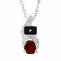 Genuine Birthstone & Diamond Pendant, , video-thumb