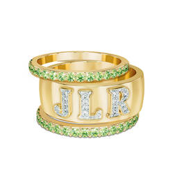Brilliant Trio Birthstone Diamond Ring Set 12595 0014 h august