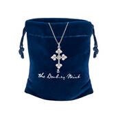 Faith & Fortune Pearl and Silver Cross Necklace, Faith Fortune Pearl and Silver Cross Necklace 11605 0014 g gift pouch