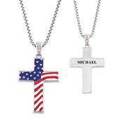 Personalized Diamond Freedom Cross Patriotic Set 13021 0016 b pendant