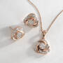 Loveknot rose gold pendant earrings 11142 0246 c set