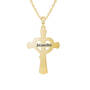 Heart of Faith Personalized Diamond Cross Pendant with FREE Matching Earrings 12242 0011 c back