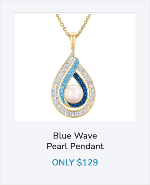 Blue Wave pearl pendant