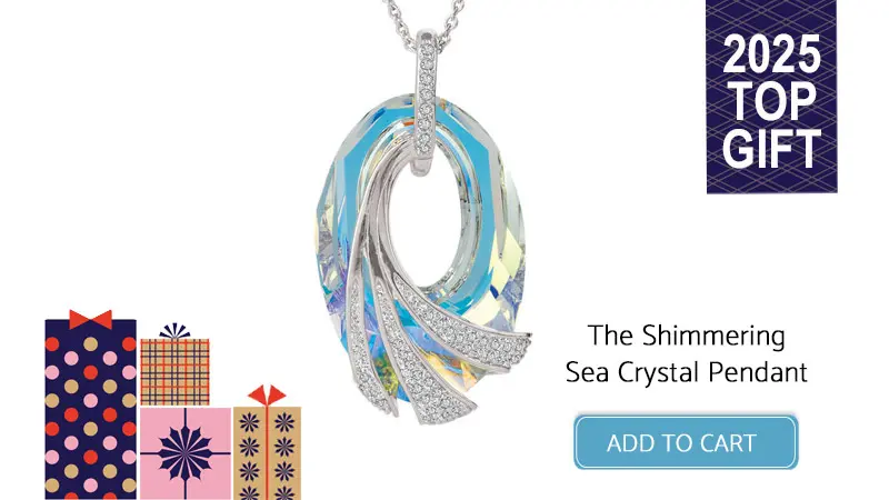 Shimmering Sea Pendant featuring Aurora Borealis crystal