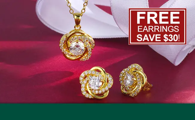 Love Knot Pendant with Free Earrings