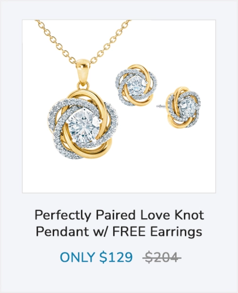 Love Knot pendant with matching earrings