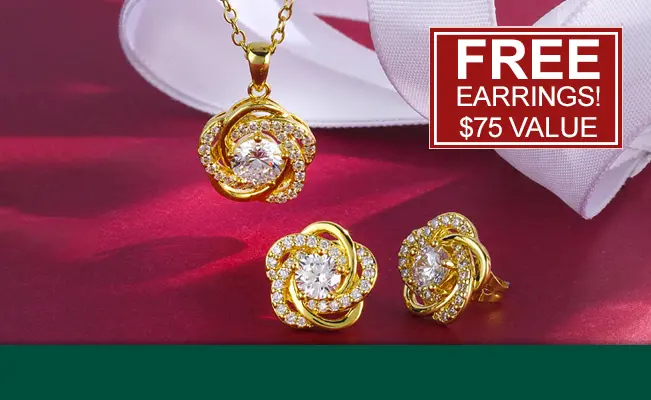 Love Knot Pendant with Free Earrings